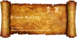Klenk Matild névjegykártya